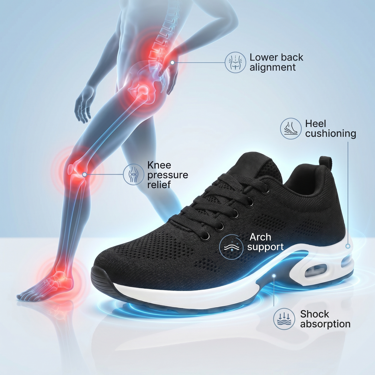 SafeStride™ – 12-Hour Shift Shoes for Aching Feet, Knees & Back (view 13)