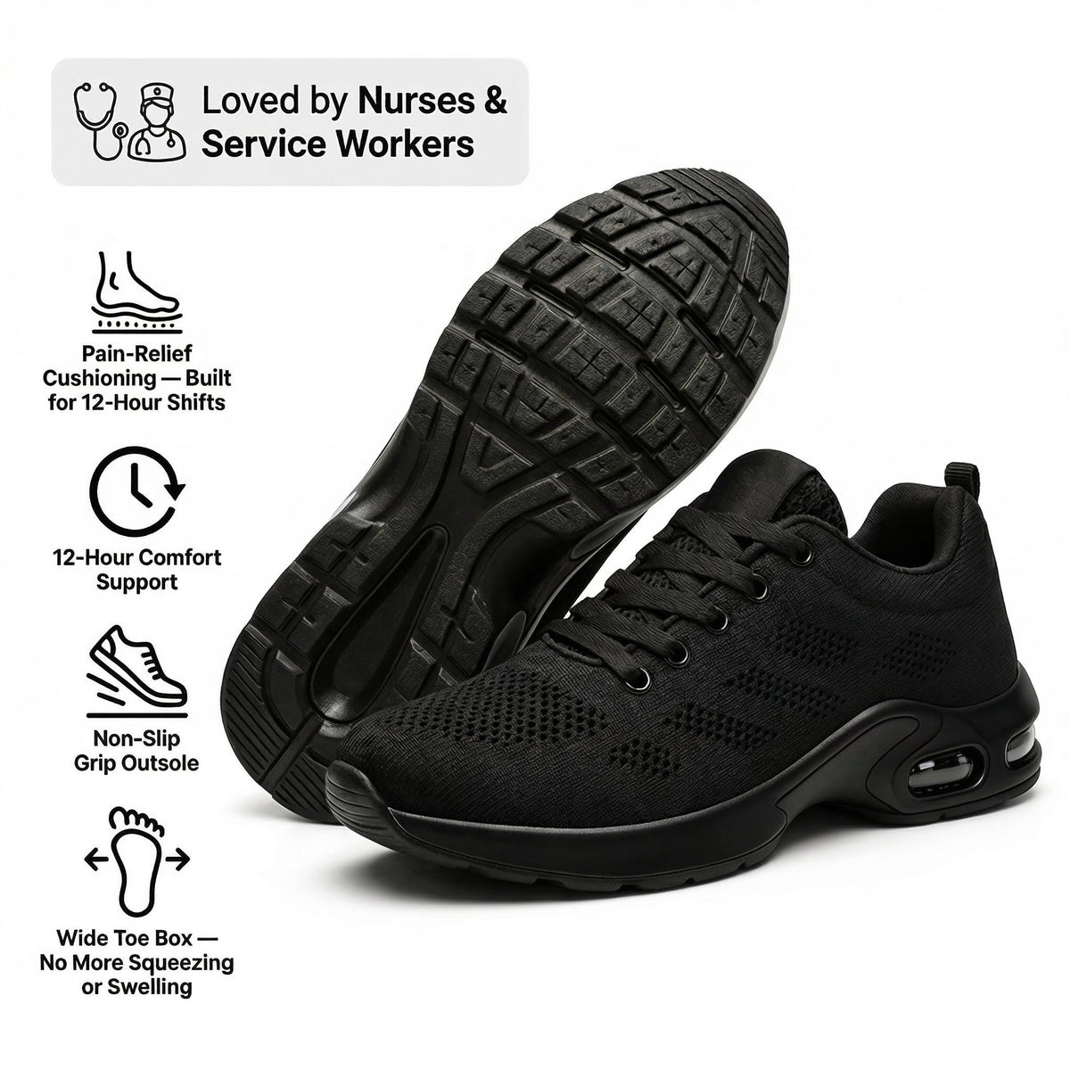 SafeStride™ – 12-Hour Shift Shoes for Aching Feet, Knees & Back (view 21)