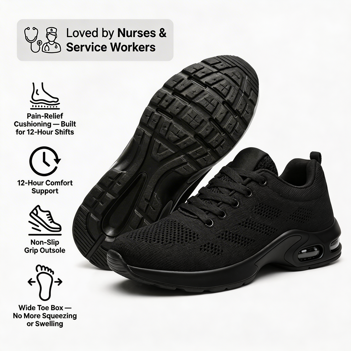 SafeStride™ – 12-Hour Shift Shoes for Aching Feet, Knees & Back (view 20)